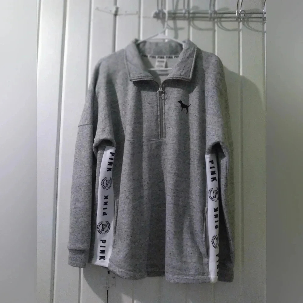 VS PINK oversized 1/4 zip pullover